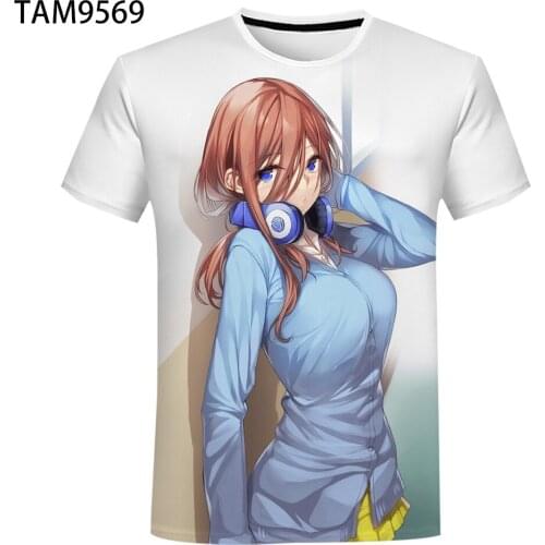 New Cute Typical Quintuplets 3D T-Shirt Summer Prep Style Boy Girl Kawaii Fashion Able and Comfortable street Oversize Top