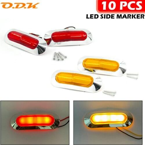 10Pcs 4 LED 12V 24V Rear Side Marker Lights Clearance Light External Lamp Indicator Car Truck Trailer Lorry 10V-30V Waterproof