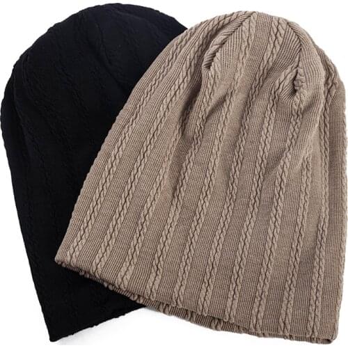 Geebro Knitted Hats For Women Skullies Cap Fashion Men Beanie Solid Color Caps Unisex Baggy Casual Beanies Soft Warmer Bonnet
