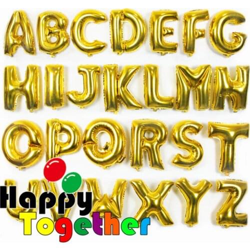 HAPPY TOGETHER Balloon Random Arrange 10 piece.set 40 inch Alphabet Letter Foil Balloon Gold Silver Birthday Decoration