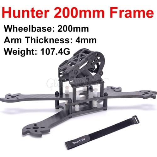 Hunter 200 200mm Full Carbon Fiber with 4mm arm DIY frame for FPV Racing Drone Quadcopter