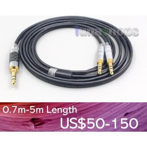 LN007135 2.5mm 3.5mm 4.4mm XLR Black 99% Pure PCOCC Earphone Cable For Onkyo A800 Headphone 3.5mm Pin