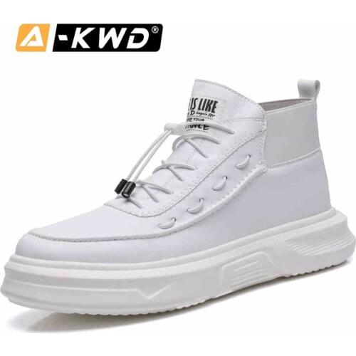 Fashion White Hip Hop Shoes Men Slip-on Mans Shoes Autumn High Sneakers Breathable Men Designer Shoes Leather Mens Shoes Casual