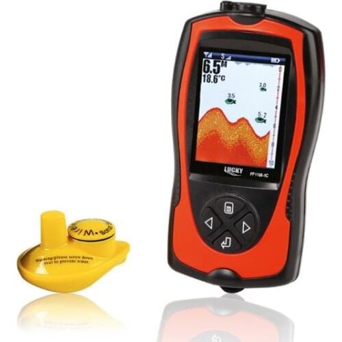 LUCKY FF1108-1CW Russian Version Colored Wireless Fish Finder Operational Range 100 m Rechargeable Battery Portable