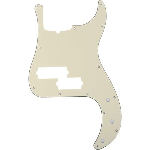Musiclily Pro 5-String 13-Hole Contemporary P Bass Pickguard for Fender American Precision Bass, 3Ply Cream