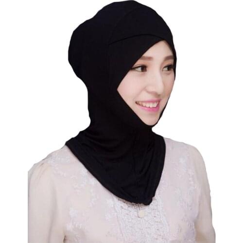 Muslim Women Girls Hijab Cap Scarf Soft Modal Inner Hijab Caps Islamic Underscarf Hats