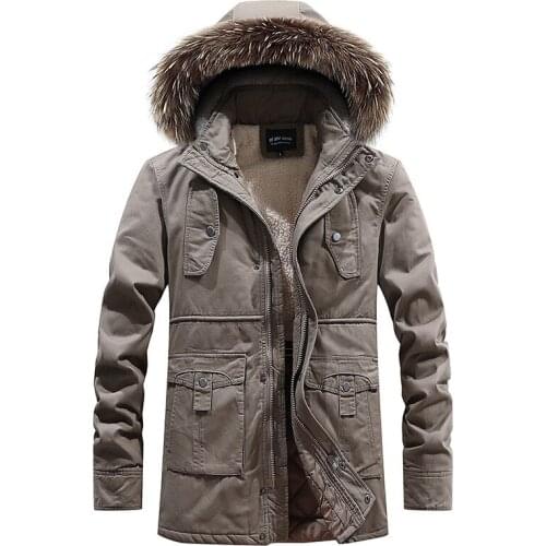 New Winter Mens Warm Parkas Thick Fleece Cotton Coat Long Male Jackets Hooded Coats Mens Brand Clothing