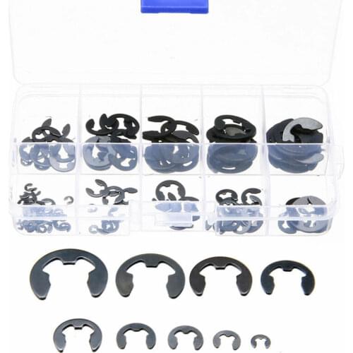120 pcs E-Clip & Retaining Ring Assortment Kit 1.5 2 3 4 5 6 7 8 9 10 mm Circlip