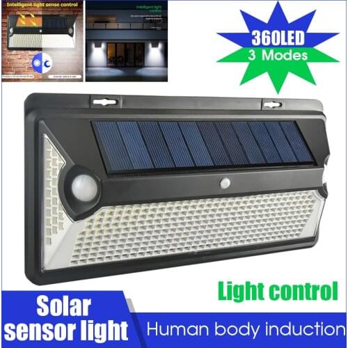 Outdoor 360/720 LED Solar Light Sunlight Waterproof Street Exterior Wall Lamp PIR Motion Sensor Night Security Garden Lighting