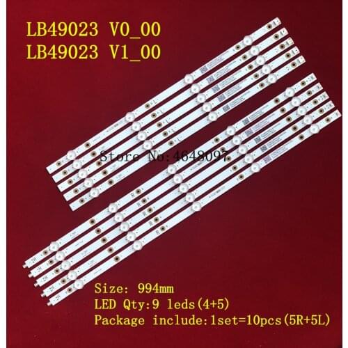 New Kit 10 PCS LED backlight strip for 49PUS7503 49pus6162/12 LB49023 V1_00 V0_00 3A6560010EA0 3A6560000EA0