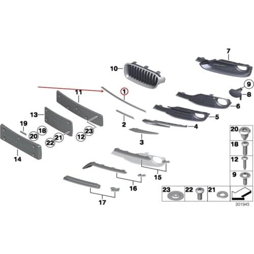 Front bumper trim Stick Suitable for 3 Series F30 316 318 328b mw335 2011-2016 Wind net trim Front bumper strip Decorative strip