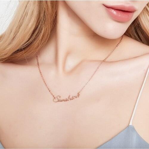 Customize custom name stainless steel necklace letter necklace personality simple fashion temperament ladies jewelry gift