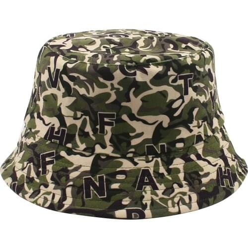Summer Bucket hat camouflage Print Reversible Packable Sun Cap Fisherman Cap Fashion Hike Beach Travel Womens bucket hat Men