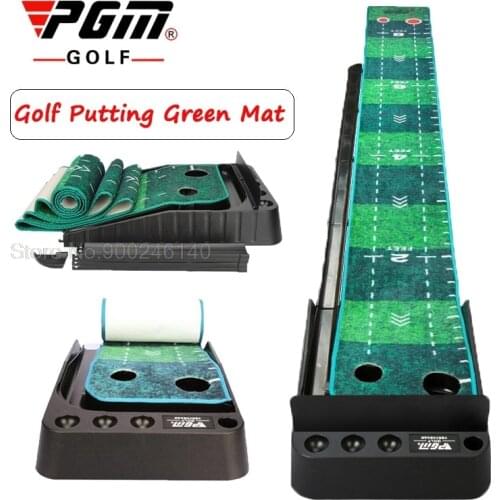 Pgm Indoor Golf Putting Trainer Backyard Golf Mat Training Aids 3M Hitting Pad Practice Mini Green Grass Mats Fairway Baffle