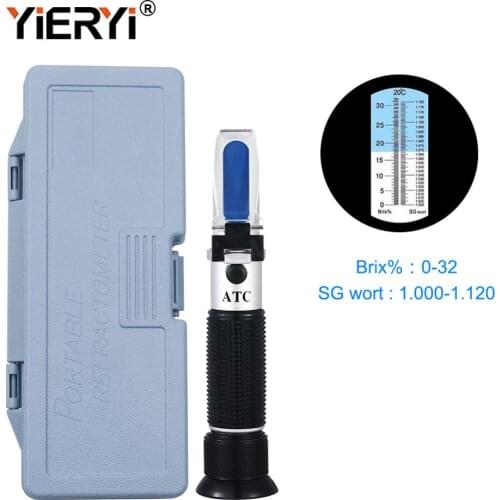 Beer Wort and Wine Refractometer,brewing refractometer brix 0-32 and 1.000-1.120 Dual Scale-Specific Gravity With The Retail Box