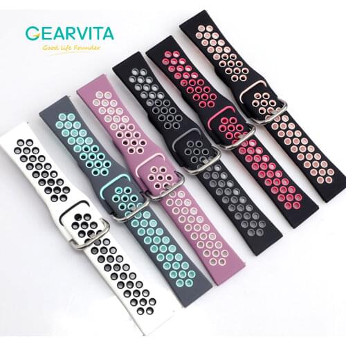 20mm Watch Band Silicone steel Strap Smart Watchband For Samsung Galaxy Active 2 Smart Watch Men Women Strap Wristbands