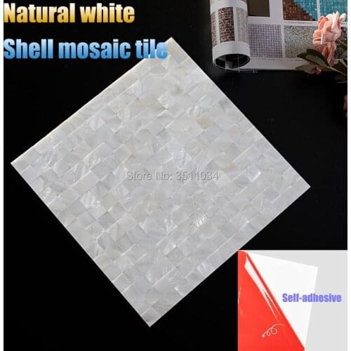 Size 30x30cm Self-adhesive Natural white Shell mosaic tile High-end mother of pearl mosaic wall sticker for home decoration