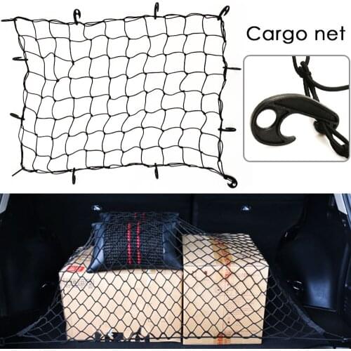 Universal Car Trunk Luggage Storage Cargo Organiser Nets 120x90cm Elastic Mesh Net with Hooks Auto Interior Accessories