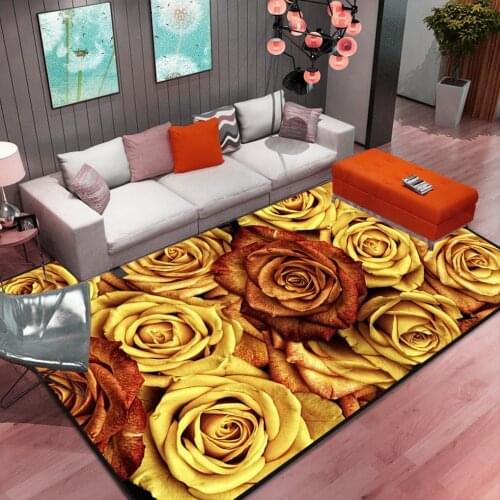 Three-dimensional flower abstract art carpet flower blooming rich and honorable living room bedroom non-slip mat fashion kitchen