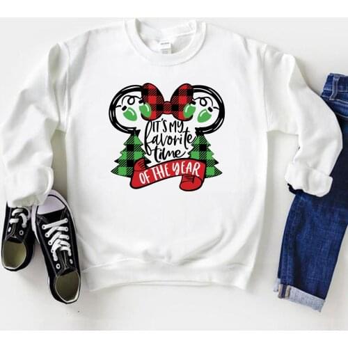 Women Christmas Sweatshirt Minnie Crewneck Jumpers Mouse Micky Christmas Festival Sweatshirts Oversized Hoodies Gift for Her