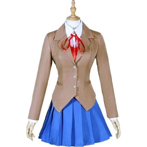 Women Girls Halloween Party Doki Doki Literature Club Monika Sayori Yuri Natsuki Cosplay Costume School Uniform Girl Game Costum