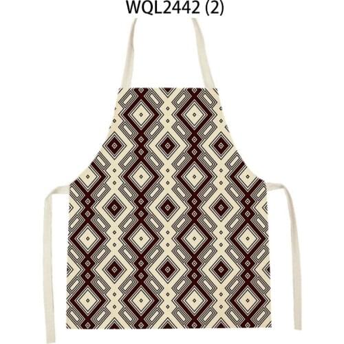 Geometric Print Pattern Rhombus Women Flower Kitchen Apron Bib Household Cleaning Anti-Fouling Anti-Greasy And Dirt-Resistant