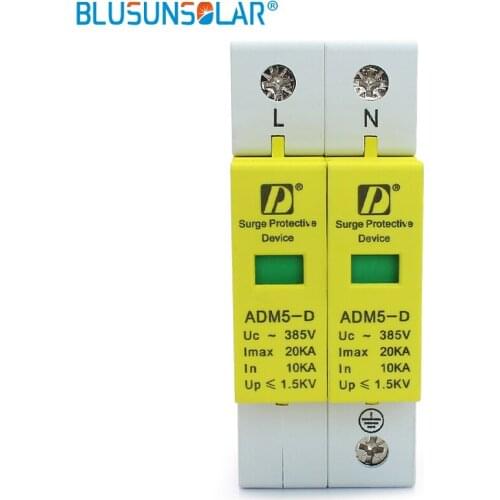 10 pcs / lot AC Din Rail 2P L+N 10~20KA 110V 220V 385V Surge Protection Device Lightning Arrester Brand New In Box Over Voltage