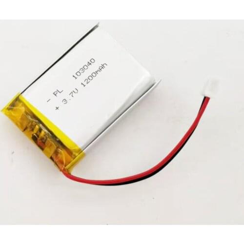 2/5/20/200/1000/10000pcs 103040 , Rechargeable 3.7V 1200mAh Li Lipo Lithium Polymer Ion Battery Pack with 2 Pin 2.0mm JST