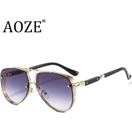 2021 New Fashion Vintage SteamPunk Style Sunglasses Men Luxury pilot Brand Design Sun Glasses Oculos De Sol Uv400