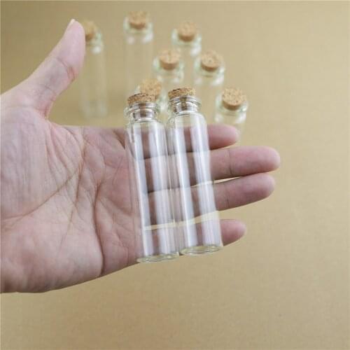 24 Pieces 22*80mm 20ml Mini Glass Jars Cork Bottles Stopper test tube Tiny Jar Transparent Empty Small Glass Bottle Vial Storage
