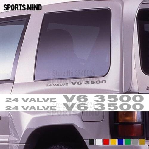3 Pairs 24 Valve V6 3500 Vinyl Car Styling For Mitsubishi Pajero / Delica Shogun Montero MK2 V20 Accessories Stickers Decals