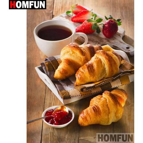 HOMFUN Full Square/Round Drill 5D DIY Diamond Painting "Food bread" 3D Diamond Embroidery Cross Stitch Home Decor A19078
