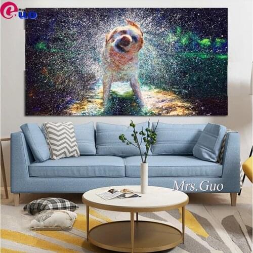 DIY 5D Diamond Painting Dog In The Rain Full Square Round Drill Diamond Embroidery Animal Mosaic Wall Art Home Decor Gift