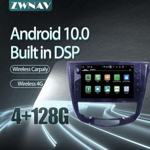 For Nissan X-Trail Qashqai 2013-2017 Car radio player Android 10 PX6 64GB GPS Navigation Multimedia Player Radio