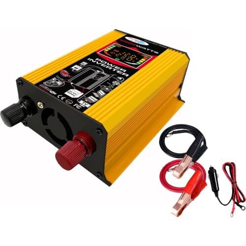6000W Car Power Inverter 12V to 220V 50HZ DC to AC Full Protection Yellow