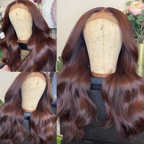 Glueless Wave Dark Brown Blonde Colored Lace Front Wig Synthetic Wigs High Temperature Resistance With Baby Hair For Women