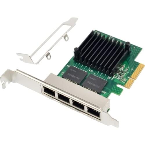 Chip Intel I350AM4 Quad-Port sfp Gigabit Ethernet Server PCI Express 4 port PCIE X4 RJ45 Lan Adapter Network Card