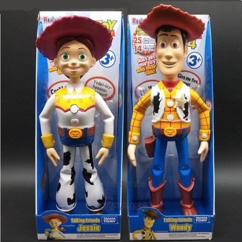 Hasbro Toy Story 4 Woody Jessie with Voice Speak English Figurine Dolls Toys PVC Movable Joint Action Figure Model Gift