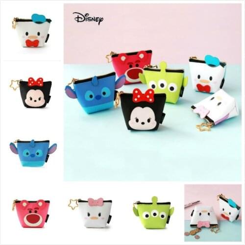 Genuine Disney Mickey Mouse Tsum Tsum Coin Wallet Toy Multi-functional Kawaii Money Bag Cartoon Anime Plush Toys For kids