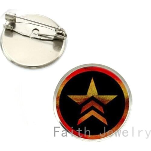 Cool men accessories Mass Effect Inspired N7 brooch pins handmade glass cabochon brooches fathers day gifts NS224