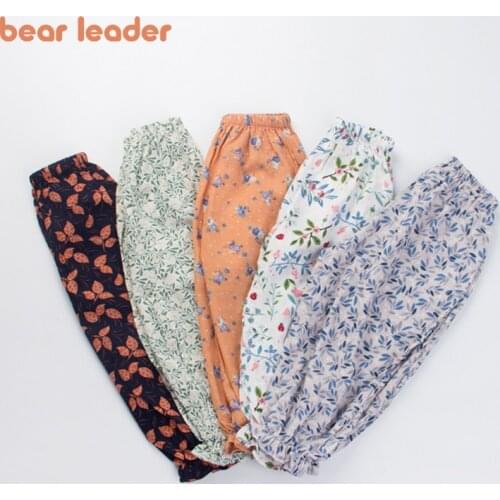 Bear Leader Kids Girls Boys Mosquito-proof Leggings New Summer Casual Flowers Pants Children Floral Korean Style Clothing 1-6Y