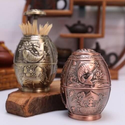 Retro metal toothpick box tandenstoker houder toothpick dispenser toothpicker containerstash can for toothpikcers secret YQT061