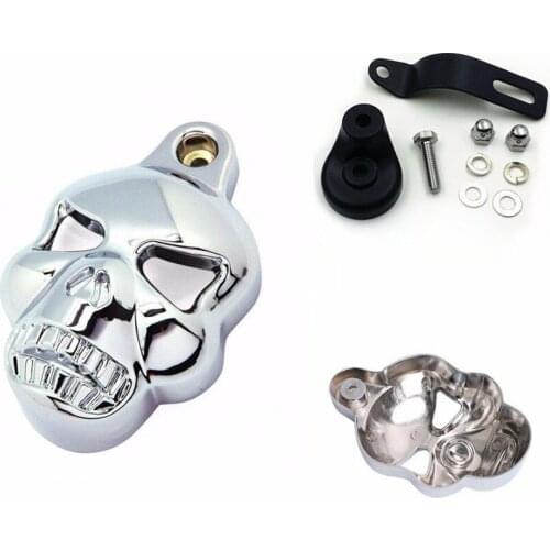 Motorcycle Aluminum Skull Horn Cover Cowbell For Harley Dyna Sportster Softail V-Rod Glide 1992-2012