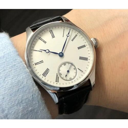 40mm no logo Enamel White dial Asian 6498 17 jewels Mechanical Hand Wind movement Mens Mechanical watches GR98-20