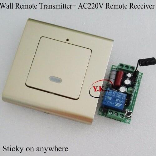 Wall Remote Transmitter Sticky AC 220V Relay Remote Switch NO COM NC Home LED Lamp Bulb Light Power Remote on off Wall Consoles
