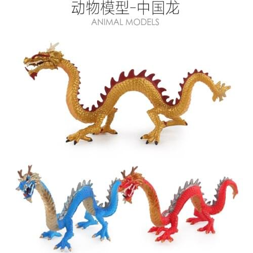 New Arrivals Lifelike Chinese Dragon Models Action Figures Displays Golden Blue Red Children Toys Gifts Collections DIY