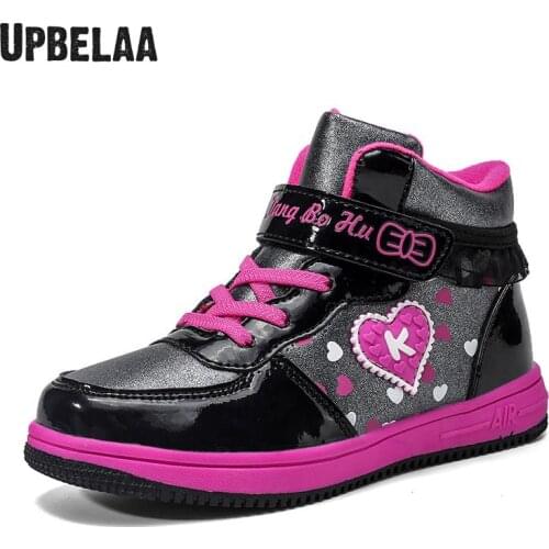 New Winter Fashion Girls Boots Leather Martin Cartoon Bow Sneakers Warm Children Short Boots Plush Kids Shoes Outdoor Waterproof