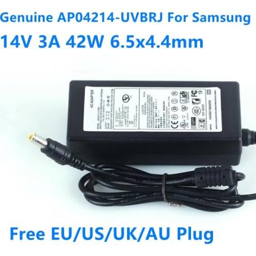 Genuine 14V 3A 42W 6.5x4.4mm AP04214-UVBRJ 14V 2.14A AC Power Supply Adapter Charger For Samsung LCD Monitor S19B150N S19B300NW