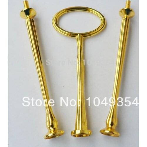 Oval style cake stand Banquet, wedding package mail direct manufacturers use gold three layer cake stand, event & party supplies