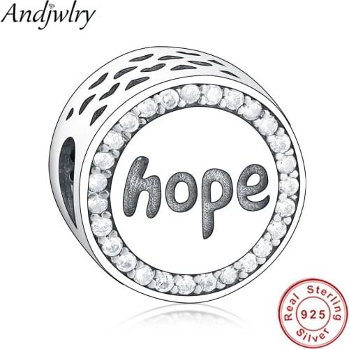 Fit Original Charm Bracelet Authentic 925 Sterling Silver Letter Hope Beads Charms For DIY Jewelry Making Berloque Gift